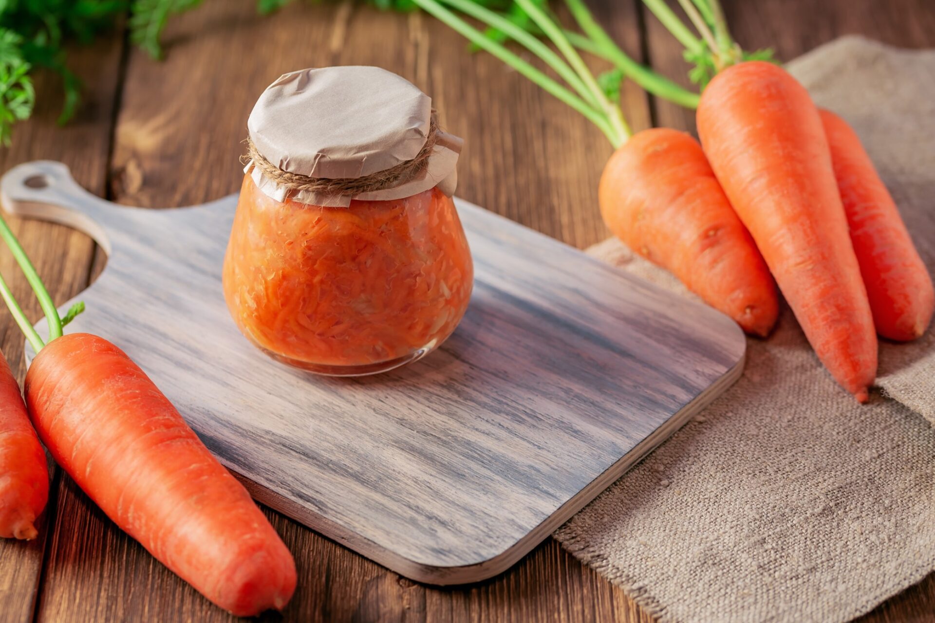 canned carrot sauce salad with garlic and horseradish in a jar with fresh vegetables recipe homemade t20 aa4w1Y