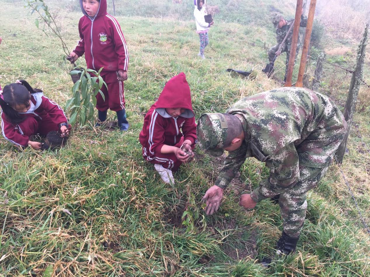 Soldados generan conciencia ambiental con la siembra de más de 750 árboles en Zipaquirá y Gachancipá