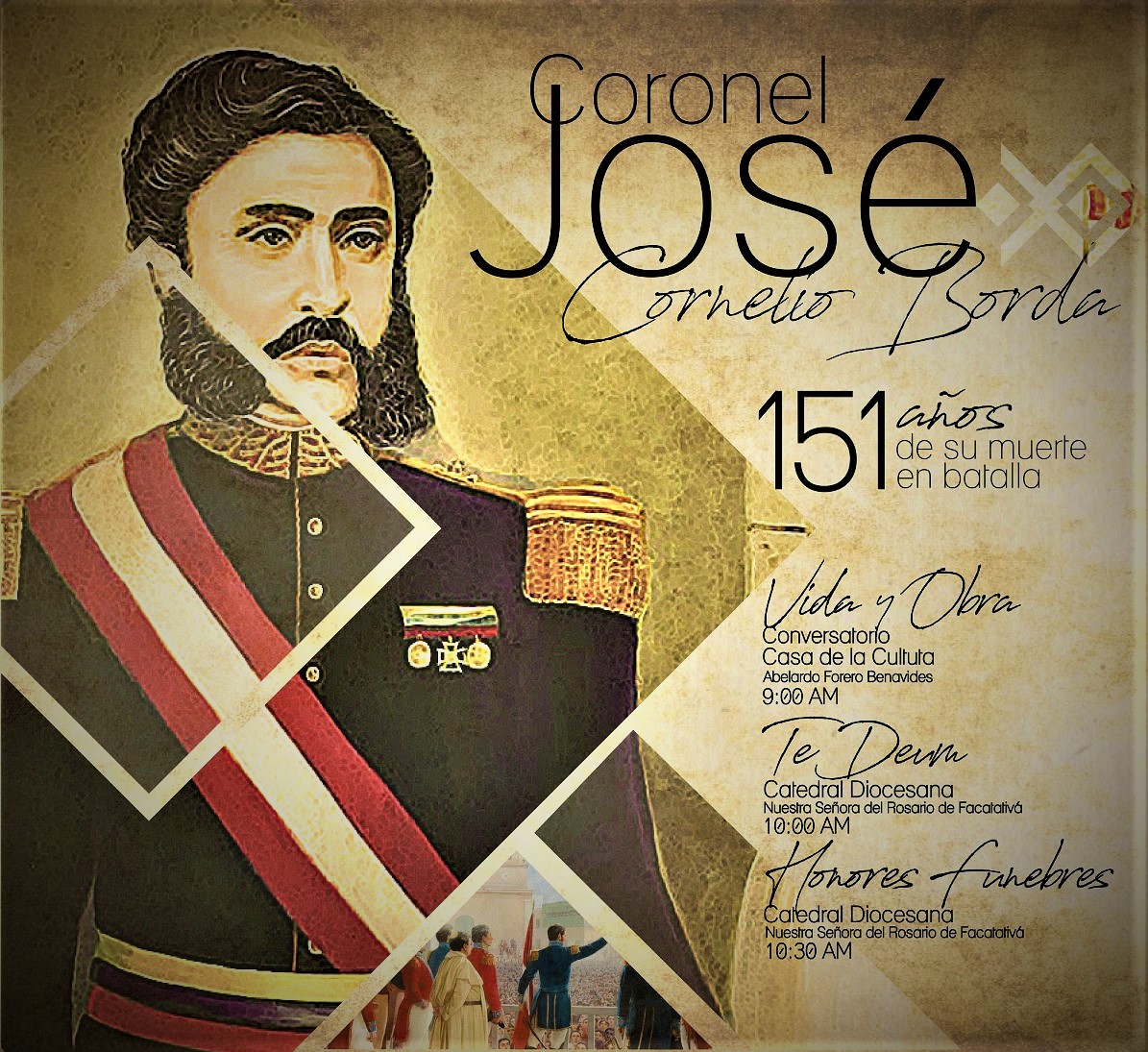 Este sabado honores al coronel facatativeno Jose Cornelio Borda