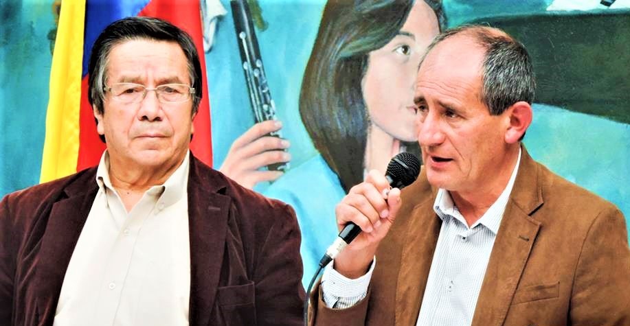 De izq Guillermo Cardona Exp y Alcalde Municipal Juan Gabriel Gómez Campos