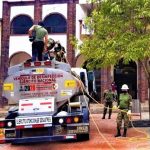 Ejercito Nacional realiza desinfeccion en municipios de Cundinamarca