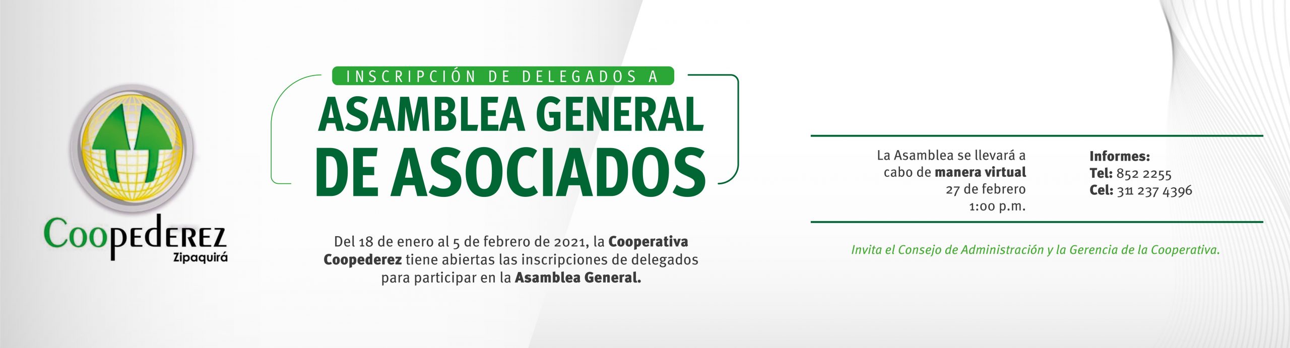 Coopederez convoca a inscripcion de delegados para participar en la Asamblea General