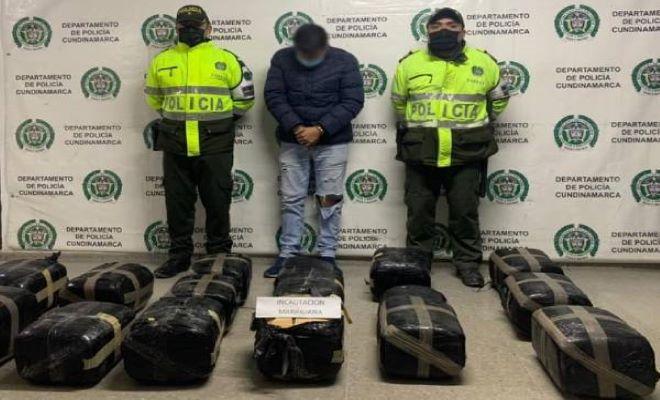 Un capturado con 122 kilogramos de marihuana en vias de Cundinamarca