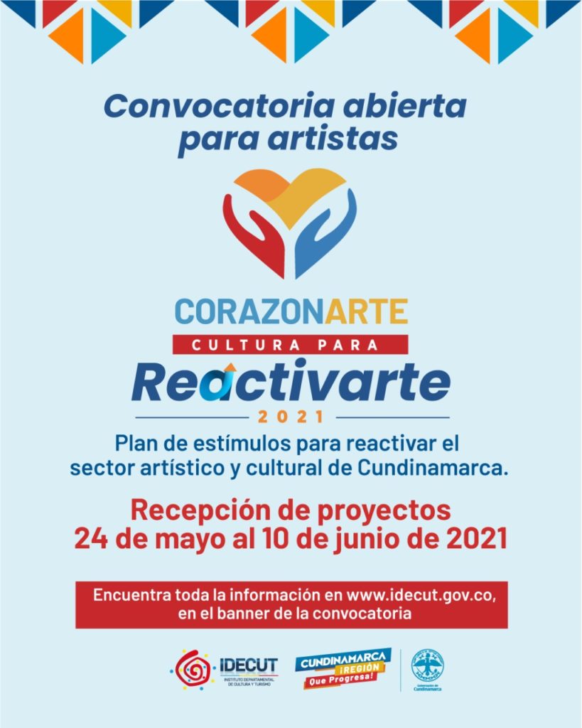 CONVOCATORIA CORAZONARTE CULTURA PARA REACTIVARTE 2021