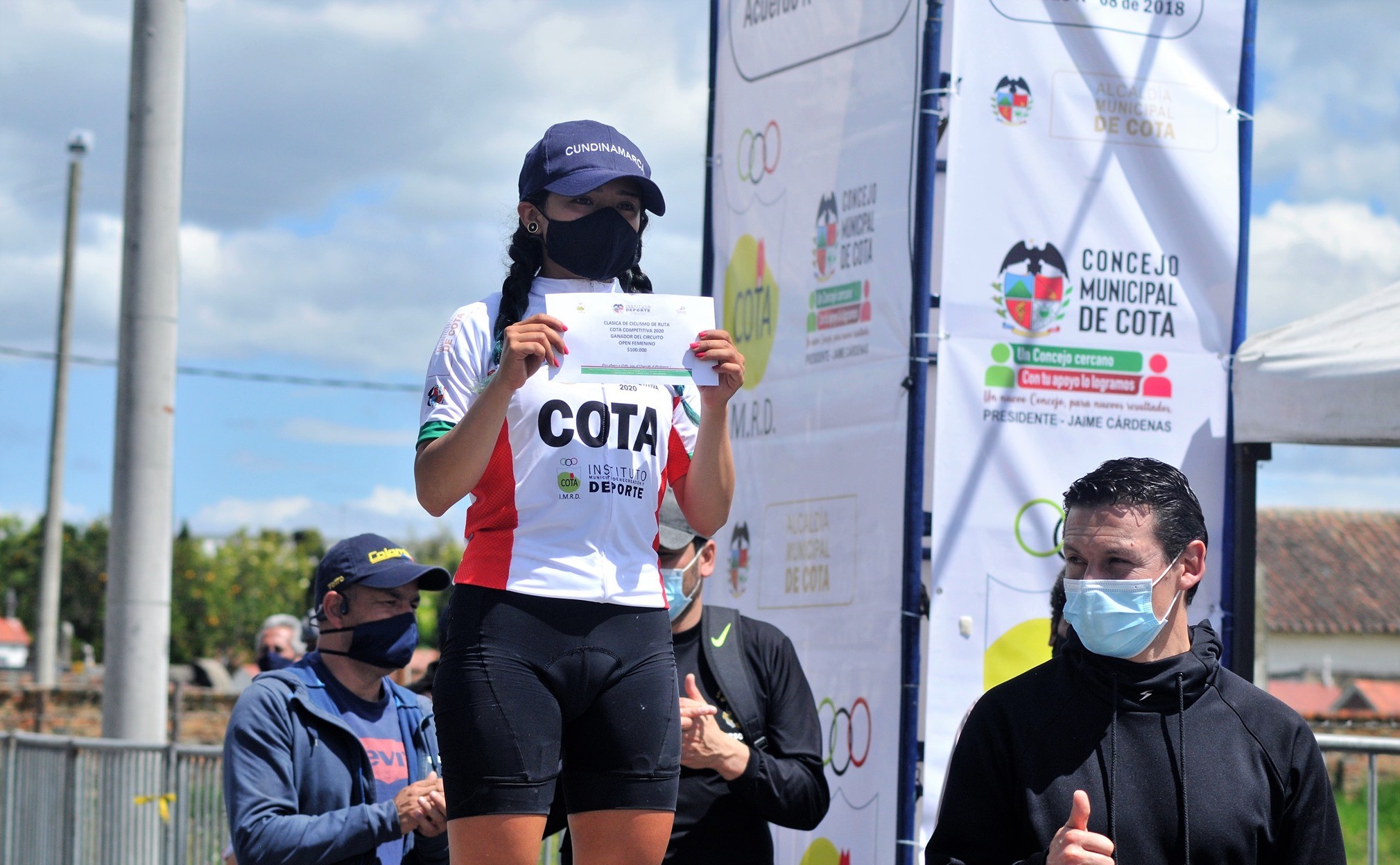 La ciclista cajiquena Zulay Camacho en la Nacional de Ruta Femenina 2021