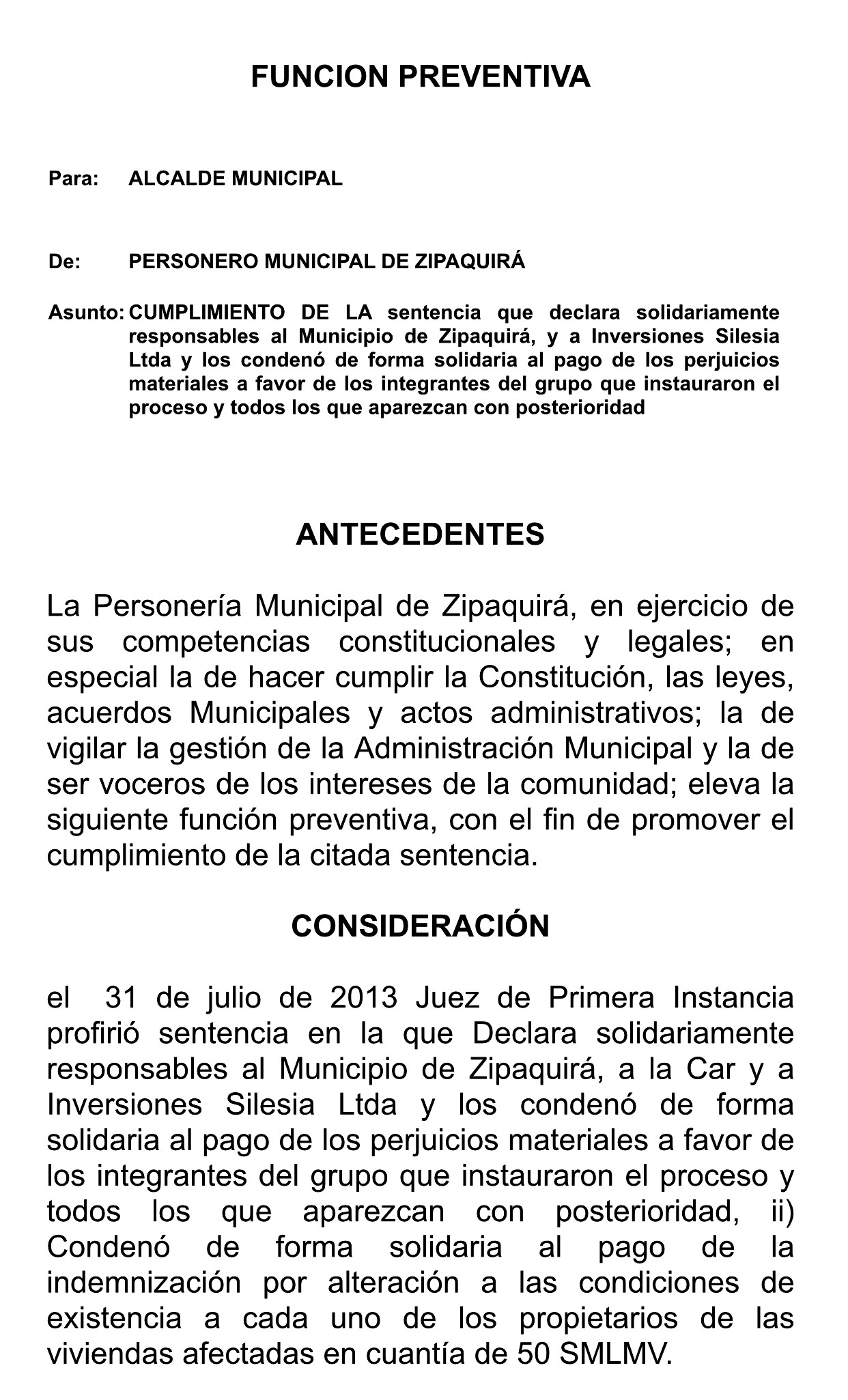 Alcaldia de Zipaquira debe dar cumplimiento a fallo judicial respecto a Bosques de Silesia2