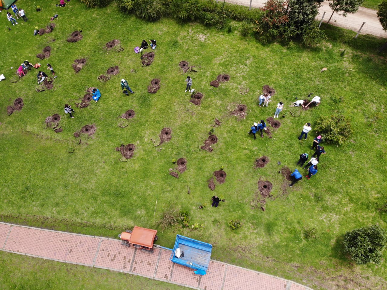 Nueva jornada de reforestacion en Puente Sopo en honor a quienes han fallecido por Covid 19