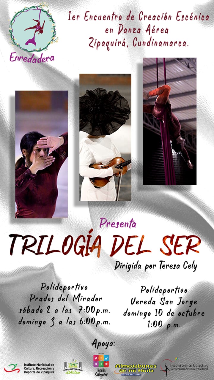 Trilogia del Ser creacion escenica en Danza Aerea en Zipaquira 2