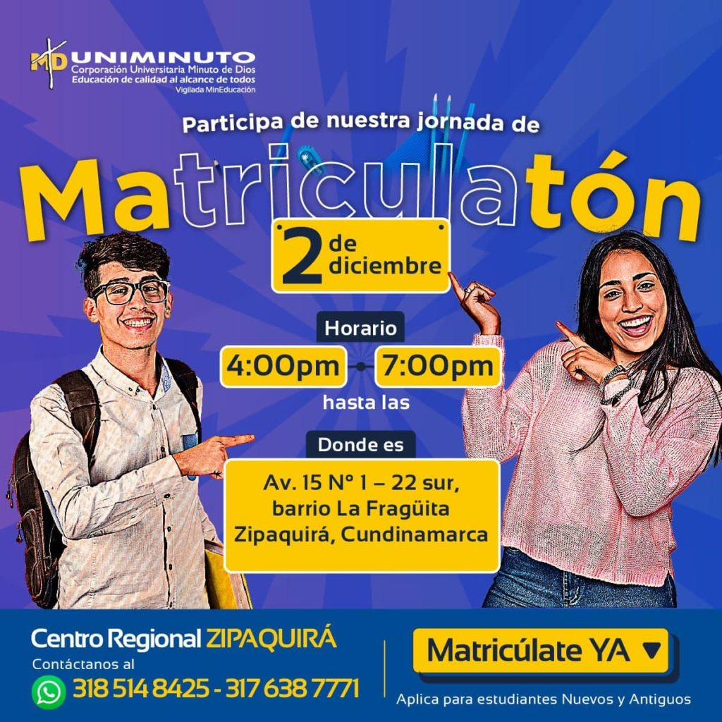 Con la Matriculaton Uniminuto estudiantes podran acceder a grandiosos beneficios