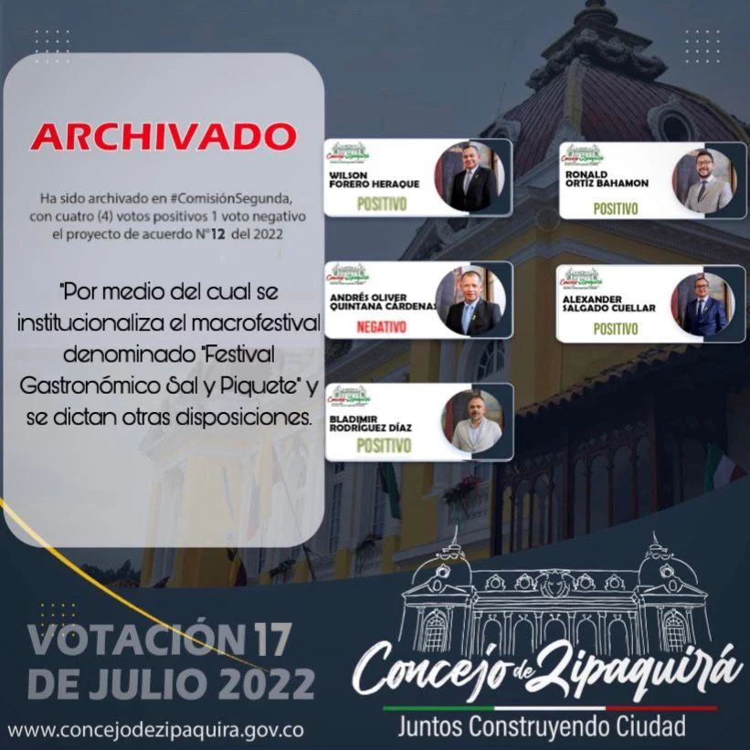 Proyectos aprobados y otros archivados en el Concejo de Zipaquira 3