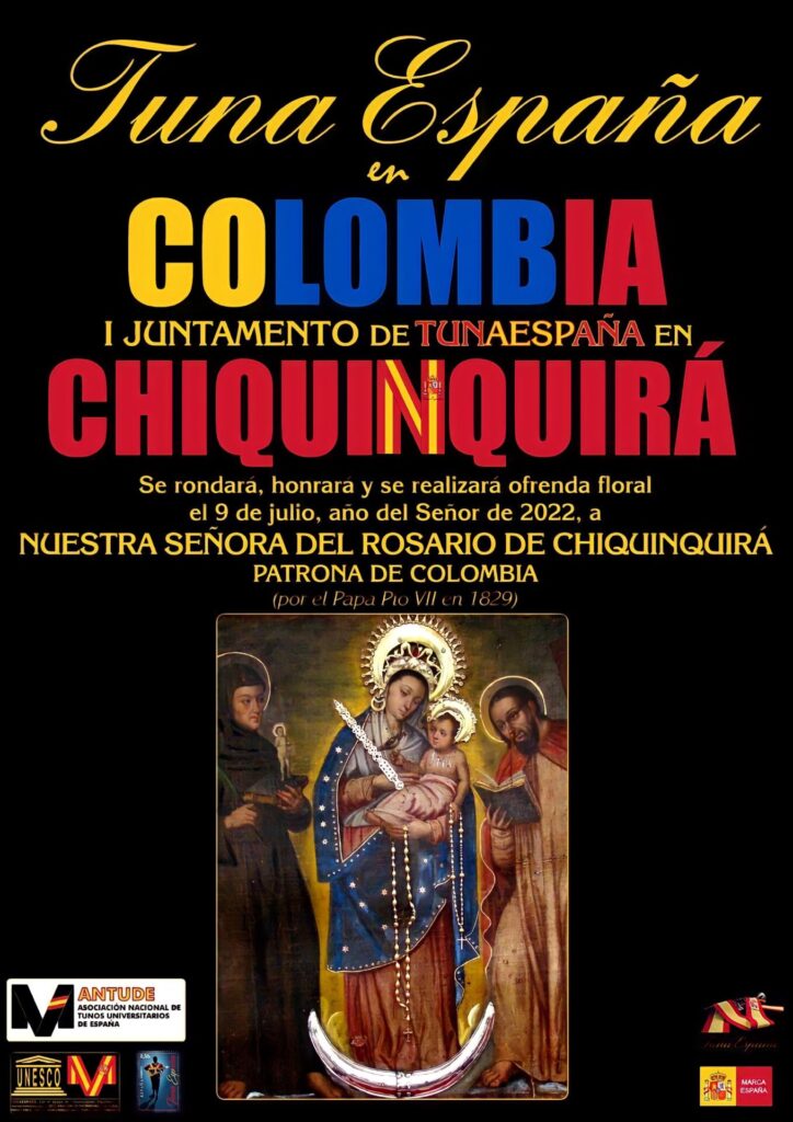 Tunos de Zipaquira integran la Tuna Espana en homenaje a la Virgen de Chiquinquira4