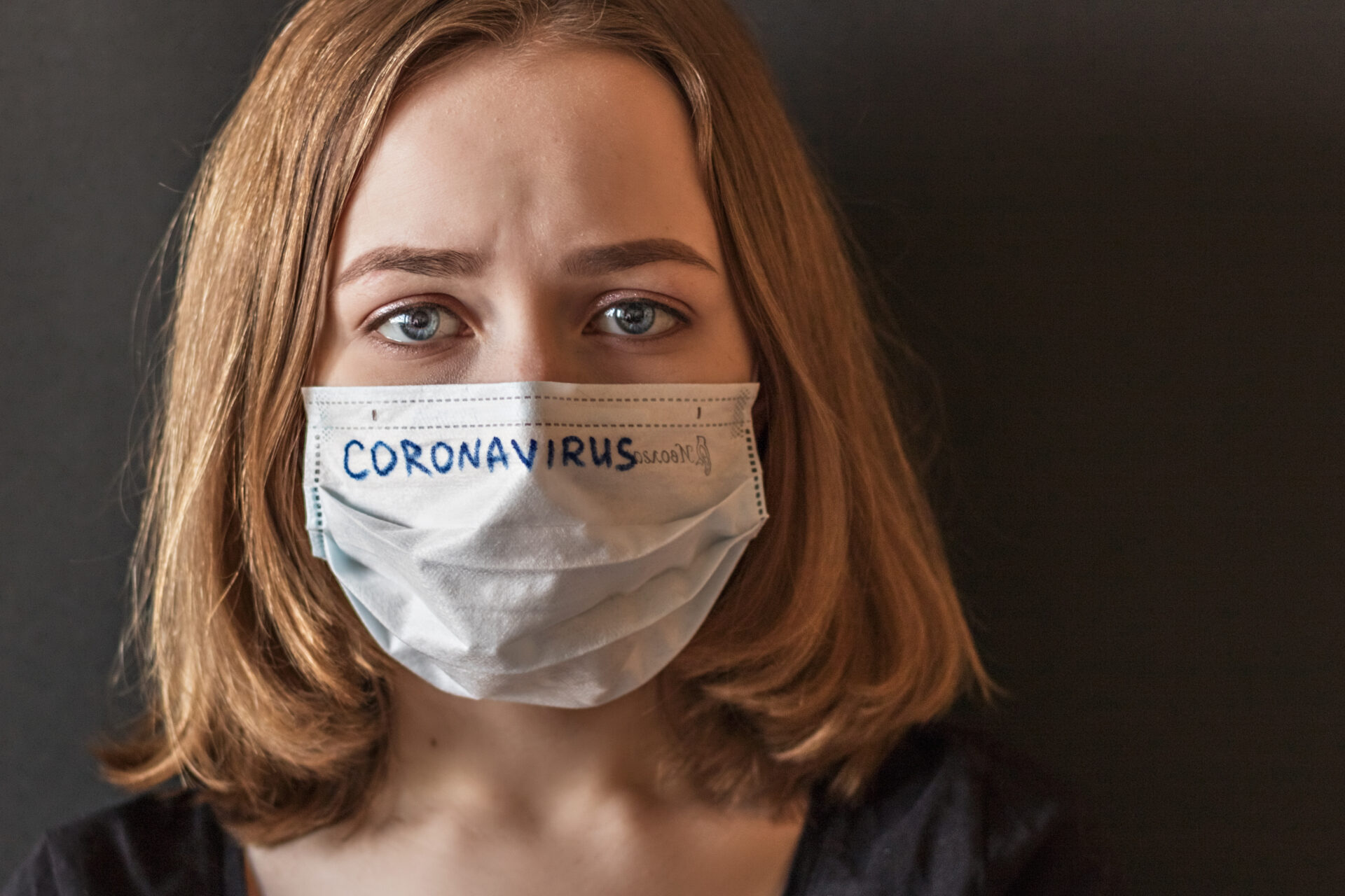 close up portrait of a girl in an icy mask on her face with suspected coronavirus new t20 E0Wrg7