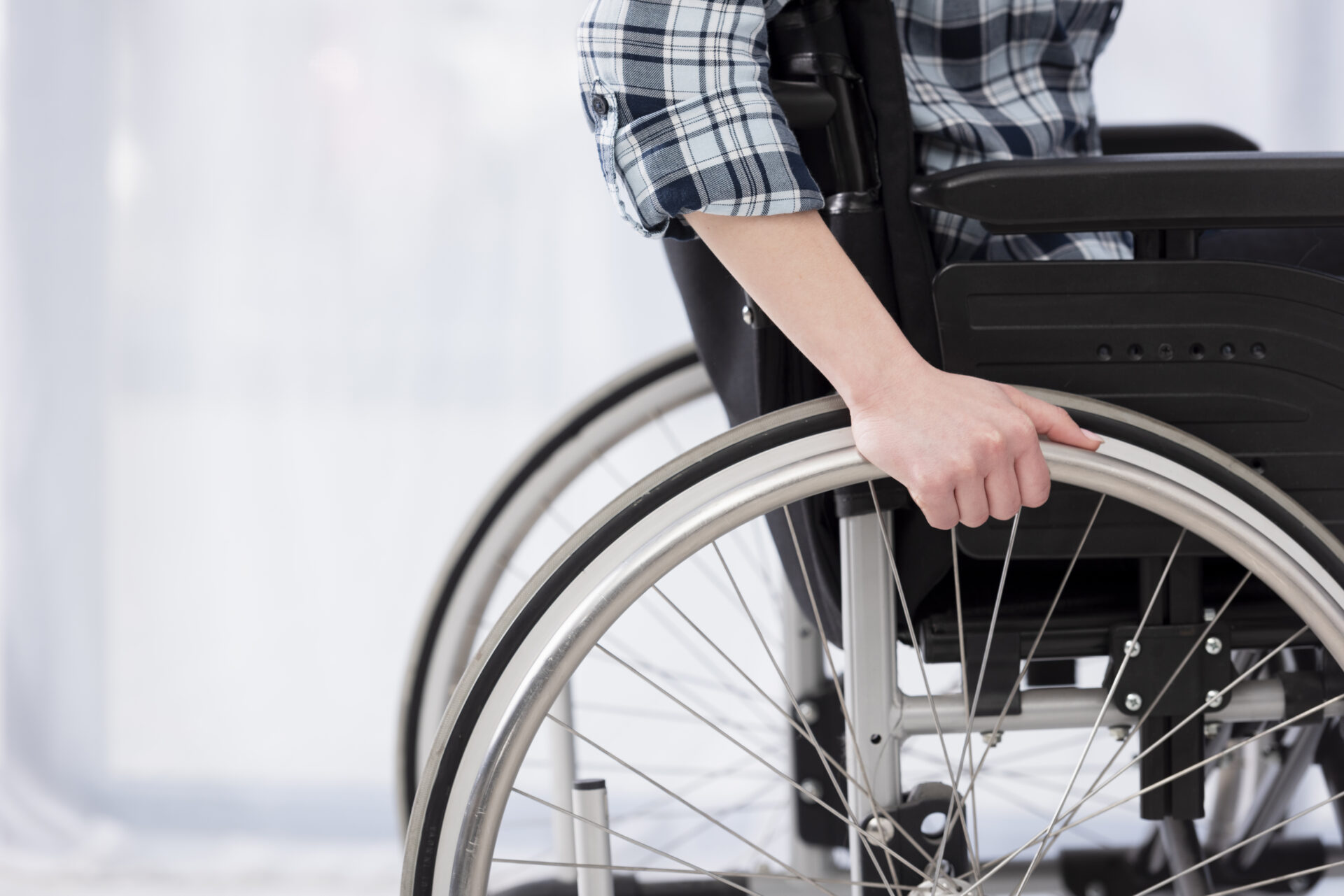 close up invalid person in wheelchair