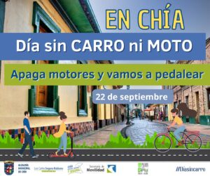 El proximo 22 de septiembre habra dia sin carro ni moto en Chia