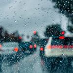 heavy traffic during a rainy day raindrops on the 2021 08 30 08 08 55 utc
