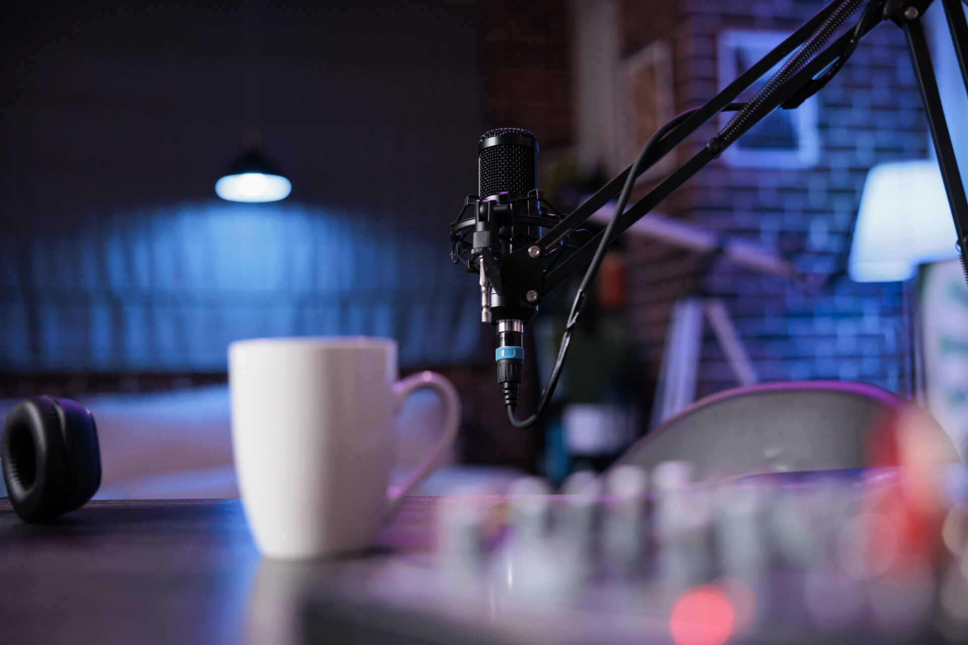 empty space with podcast equipment to record talki 2022 06 07 18 12 59 utc