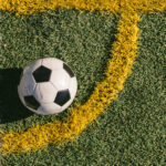 football placed in the corner of a football field 2022 05 10 06 45 52 utc