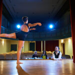 woman dancing for audition with jury in theater 2021 08 26 15 46 10 utc