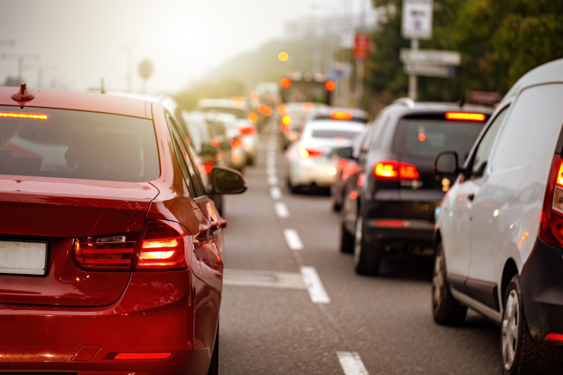 traffic jam in a city with long queue of cars wait 2021 08 29 17 13 49 utc