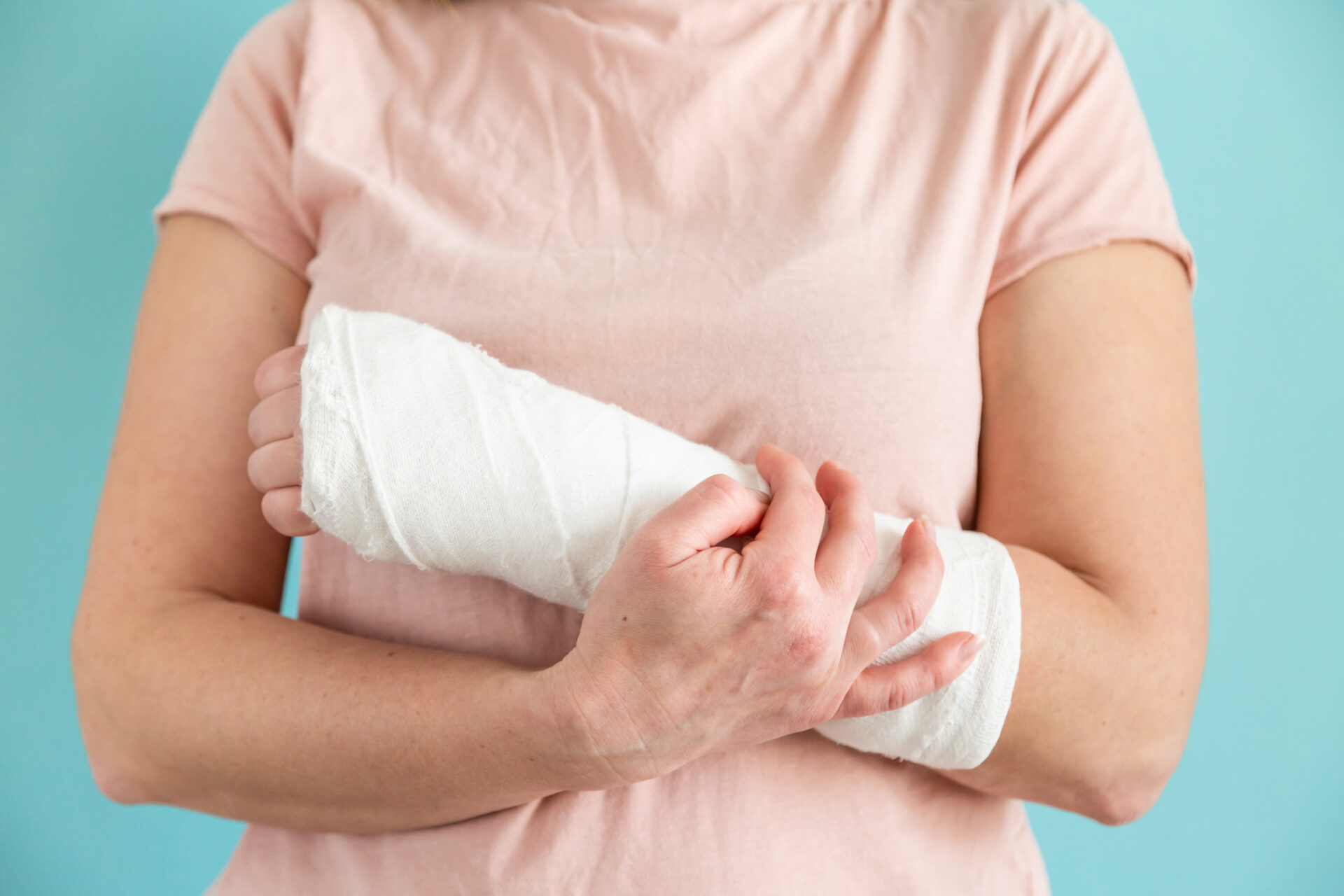 woman with broken arm hand in a plaster bandage 2022 05 28 10 49 30 utc