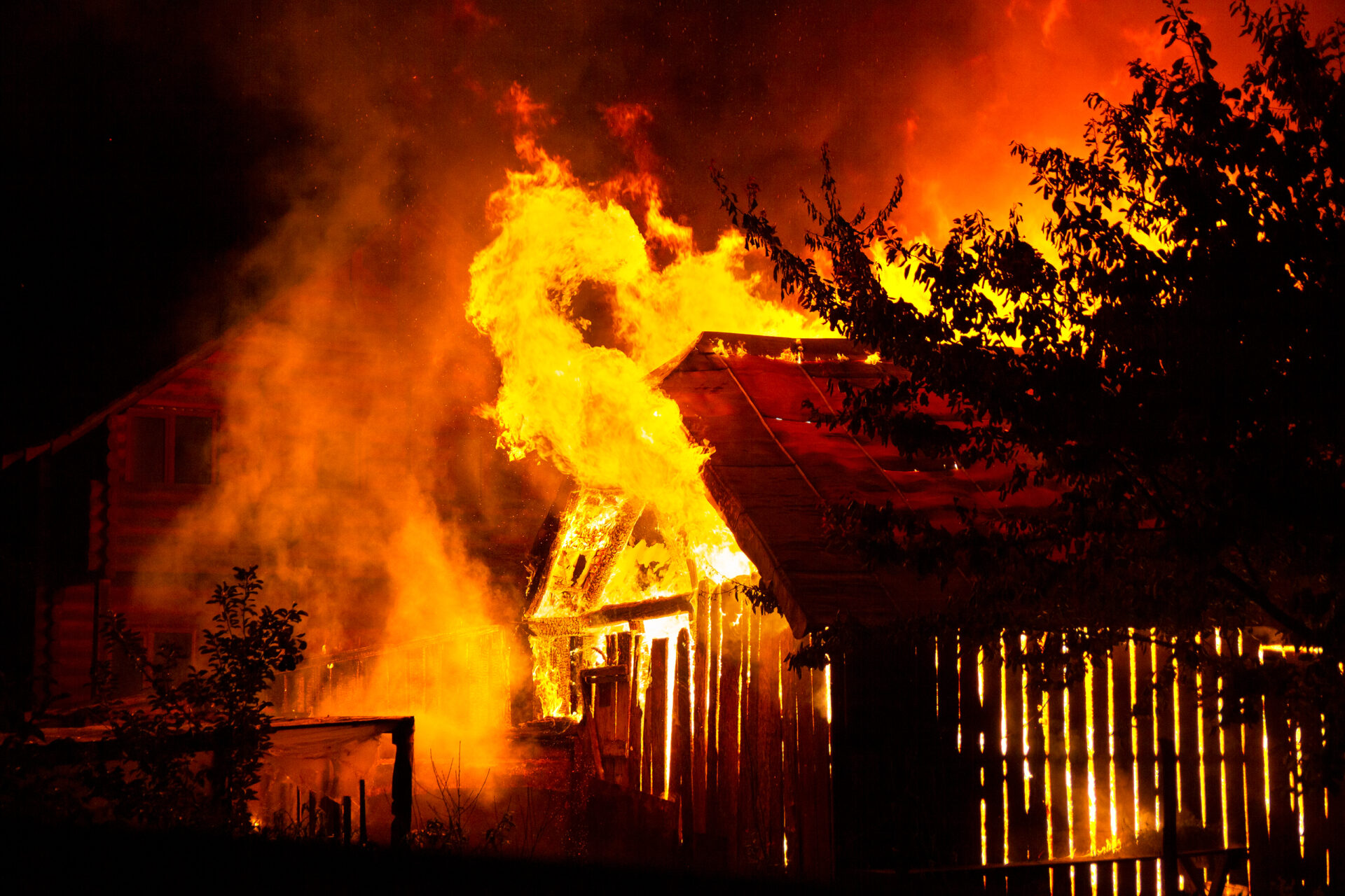 wooden house or barn burning on fire at night 2022 01 25 03 33 07 utc