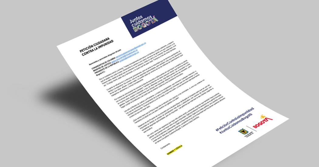 La alcaldesa de Bogota pide firmar peticion para rechazar liberacion de presos sin cumplir su condena1