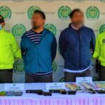 En Tabio capturados dos presuntos integrantes del ELN quienes portaban armas municiones y dinero en pesos y dolares