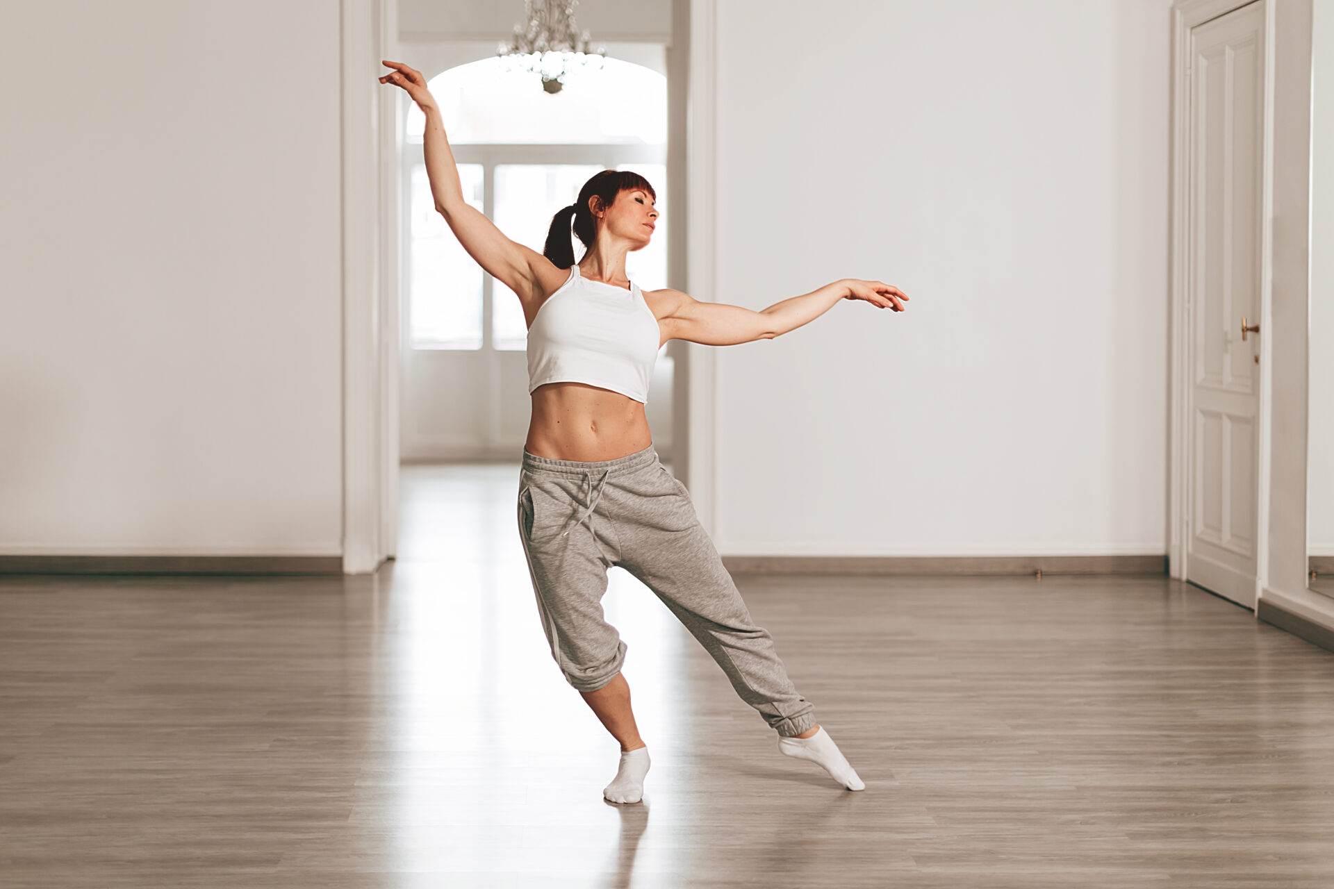 modern dance teacher rehearses the steps in the sc 2023 02 11 00 53 48 utc