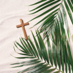 palm sunday concept cross made of palm and tropic 2021 09 01 16 17 29 utc