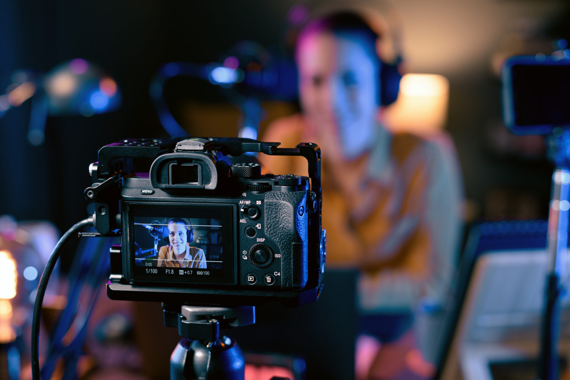 youtuber recording her video in the studio 2021 09 01 03 31 59 utc