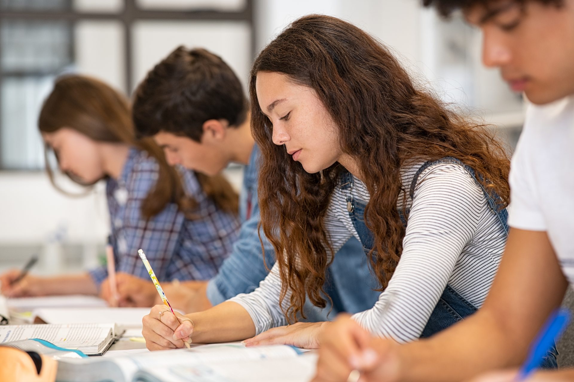 concentrated girl studying at college 2021 08 29 11 16 07 utc