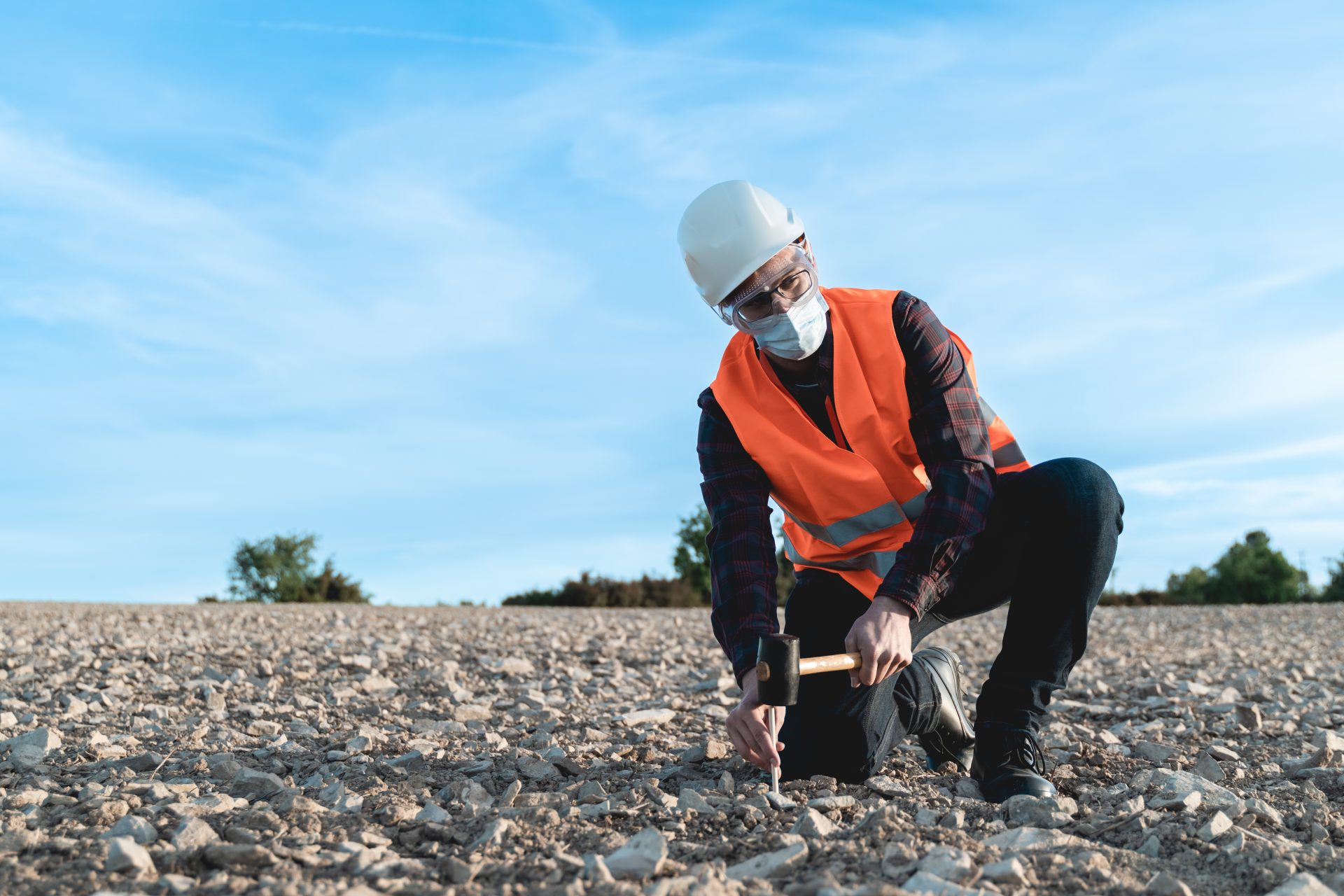 engineer man doing topographic measures on land fo 2021 12 09 10 55 43 utc