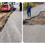 Denuncian graves fallas en la calidad del asfalto de la obra vial en la vereda San Jorge