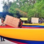 En la via Zipaquira Pacho campesinos protestan pacificamente por mejoras viales y oportunidades