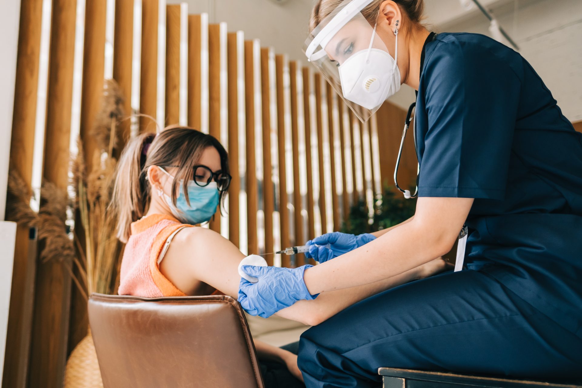 caucasian woman patient getting vaccinated against 2022 02 17 19 22 56 utc