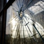 stoned window with broken glass of an industry 2022 05 03 12 11 58 utc