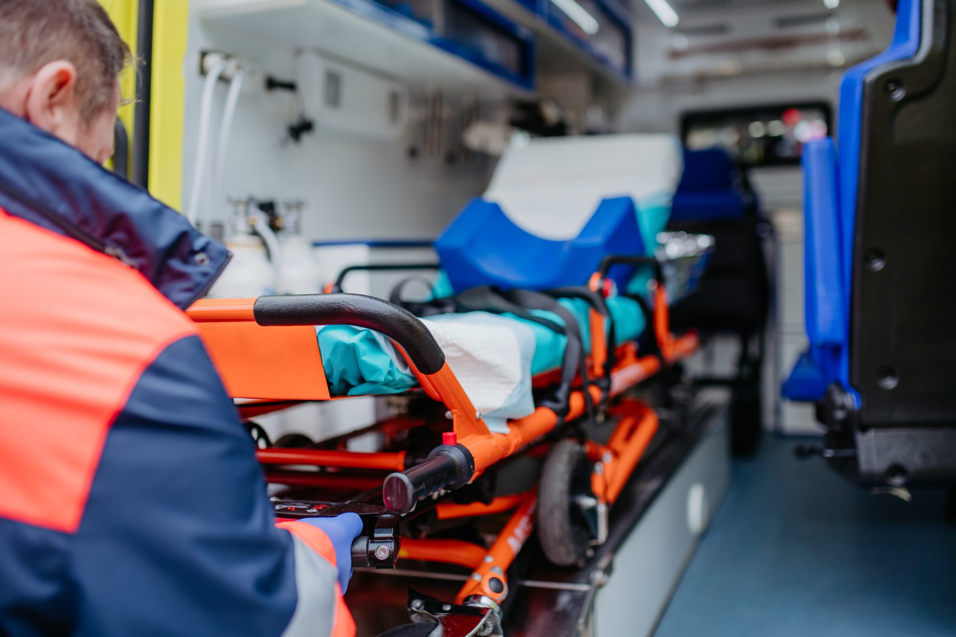 close up of empty stretcher inside ambulance vehic 2023 02 04 00 25 47 utc