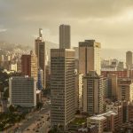 skyline of bogota city in columbia during sunset 2023 02 28 19 16 15 utc