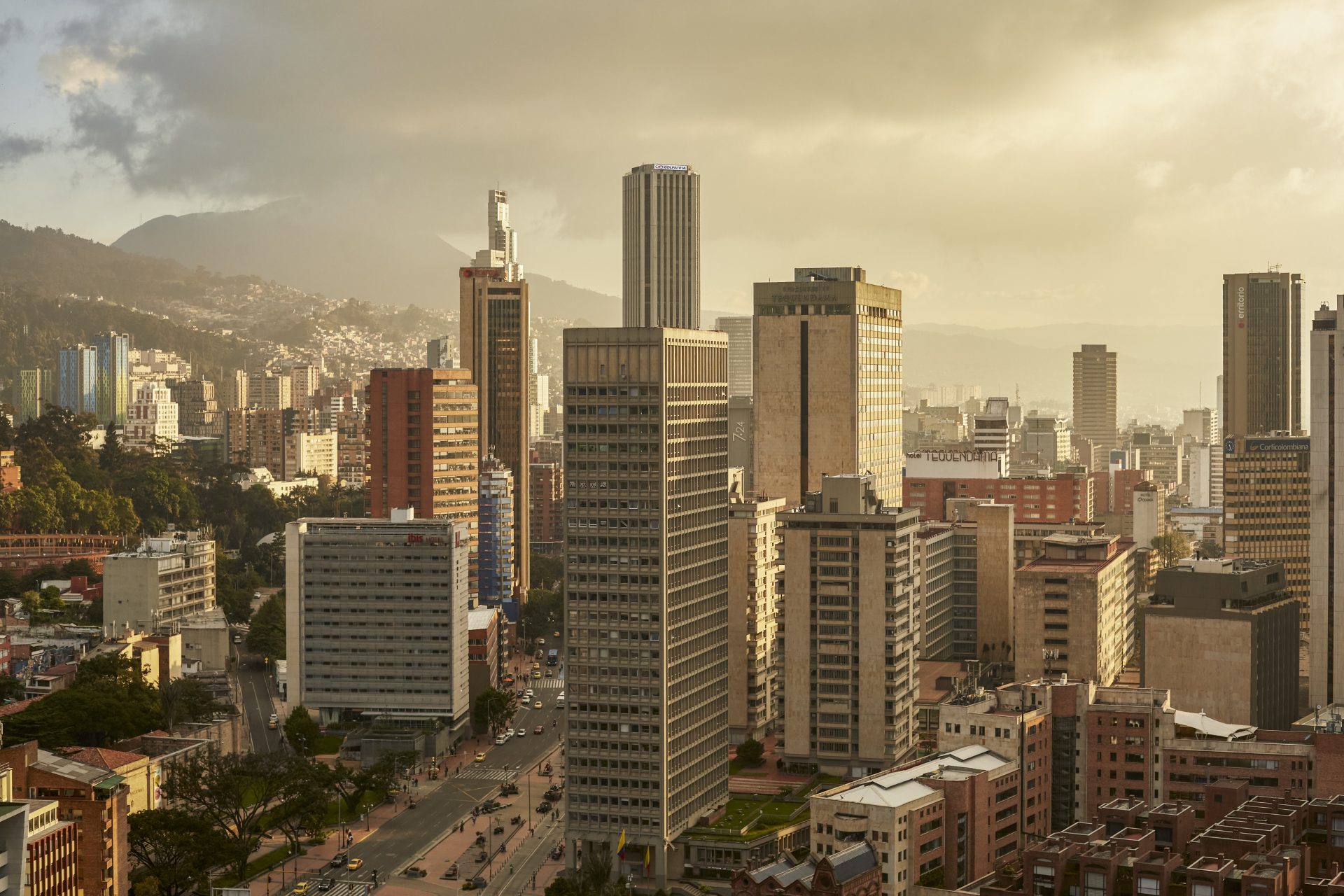 skyline of bogota city in columbia during sunset 2023 02 28 19 16 15 utc