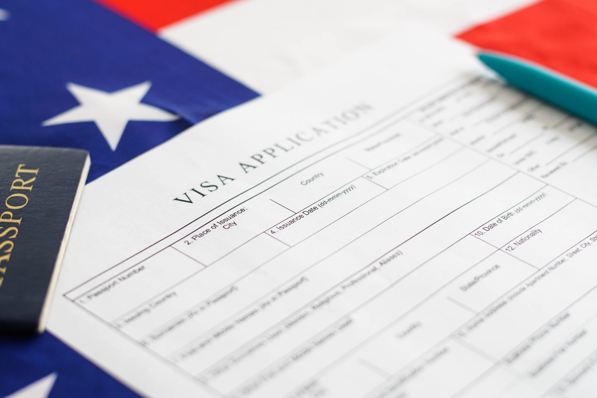 woman filling visa application form american flag 2022 10 18 16 56 21 utc