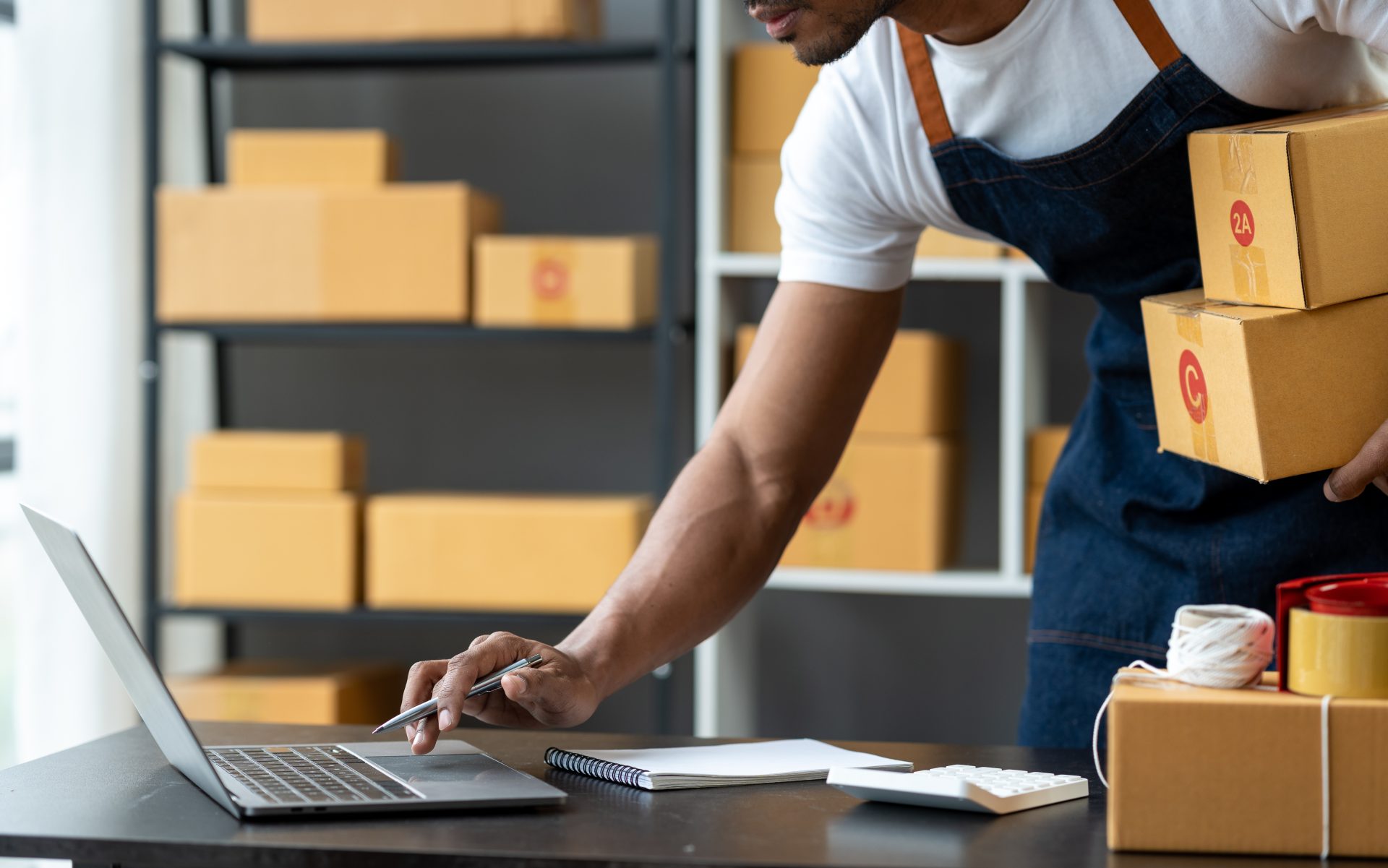 freelance businessman checking and verifying shipp 2023 09 12 20 36 15 utc