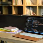 laptop and computer pc on wooden office desk with 2022 08 23 22 57 36 utc