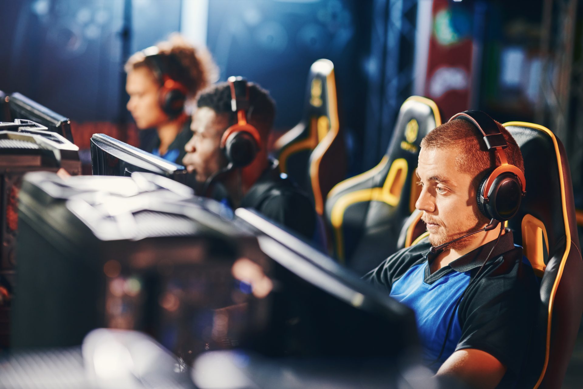 male cybersport gamer wearing headphones playing o 2022 01 18 23 48 47 utc