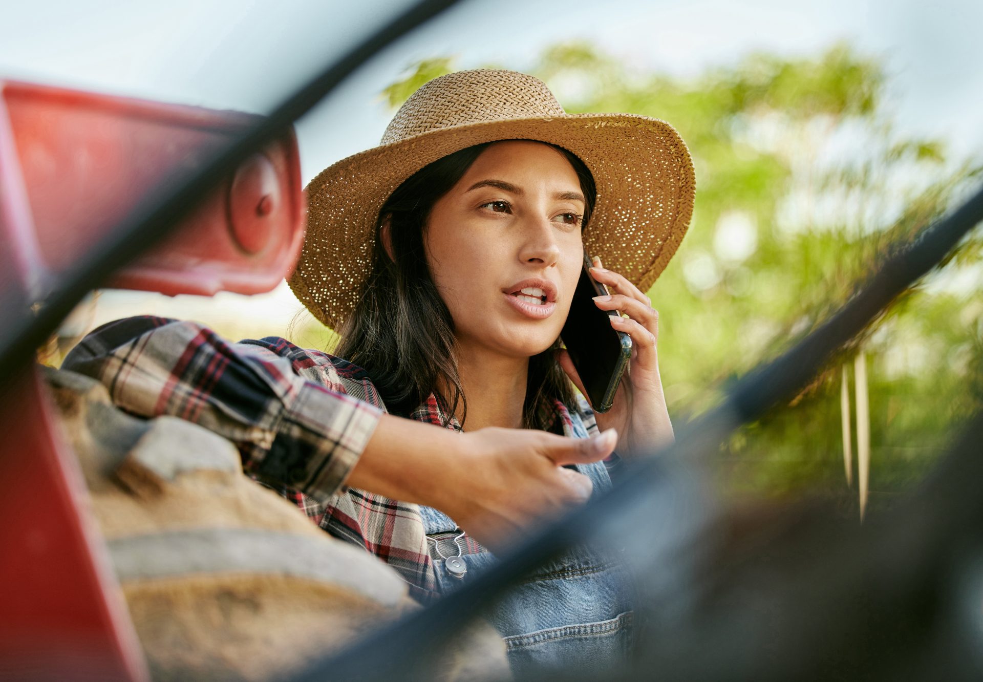 sustainability farmer worker and woman on a phone 2022 12 08 23 21 14 utc