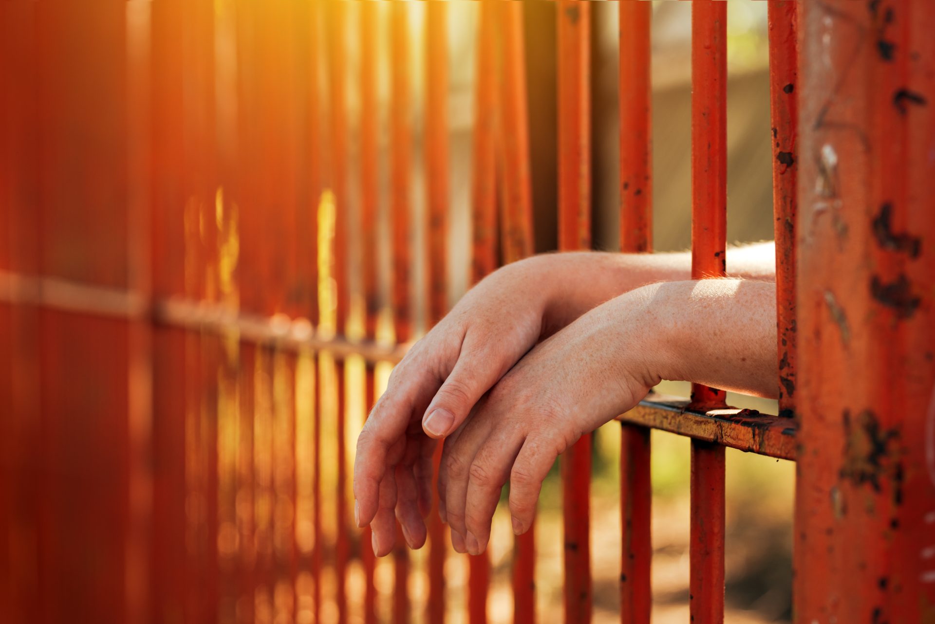 female hands behind prison yard bars 2021 08 26 23 02 47 utc