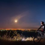 cyclist with mountain bike on top of the hill 2023 11 27 05 17 02 utc