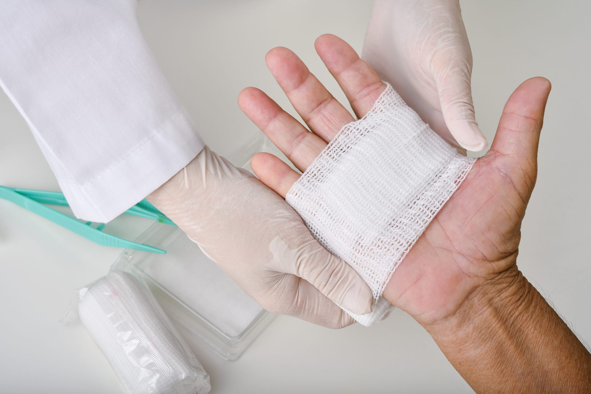 doctor doing wound dressing care and bandaging pat 2023 11 27 05 02 03 utc