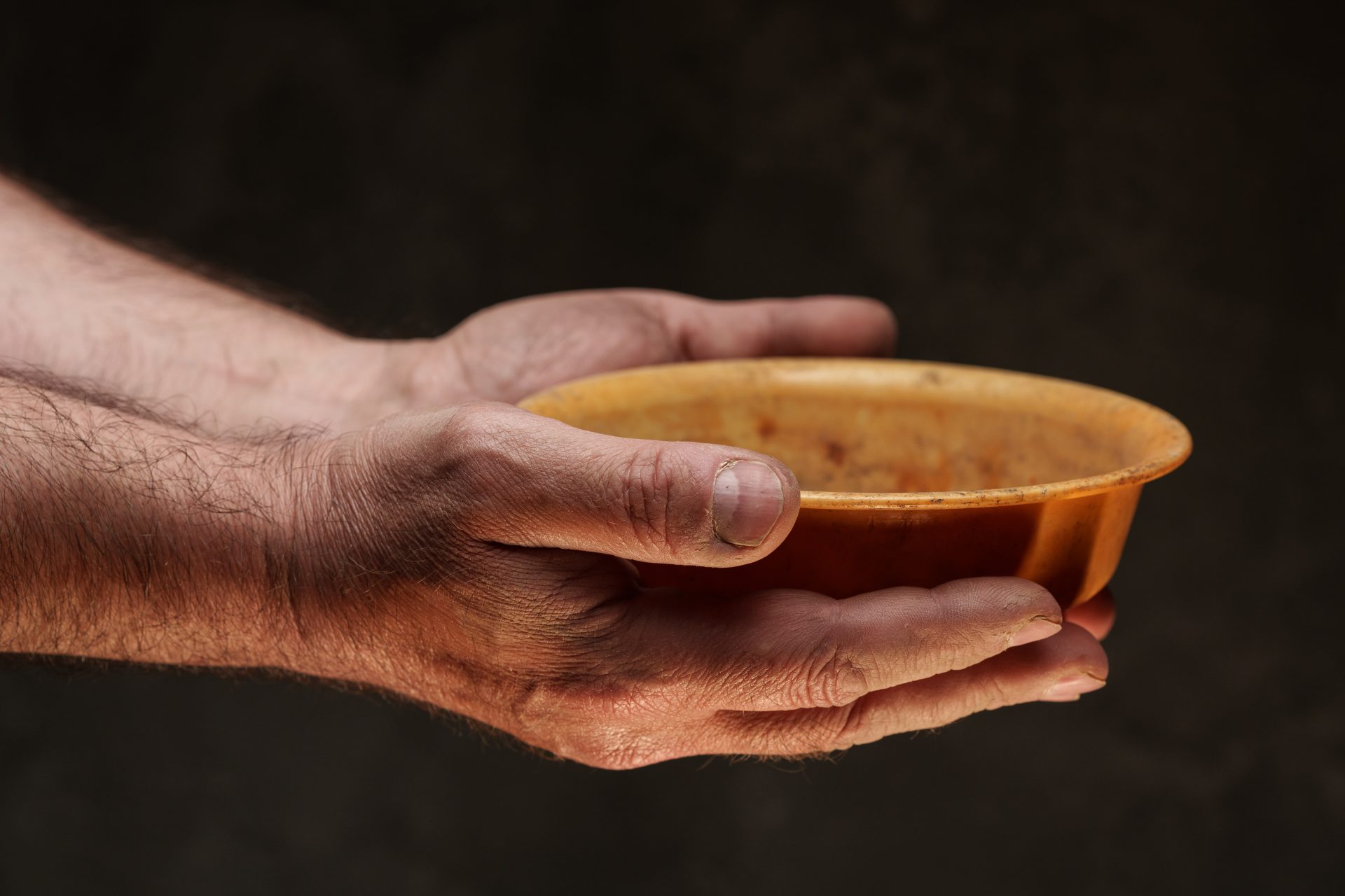 empty bowl on dark background with copy space 2023 11 27 05 22 43 utc