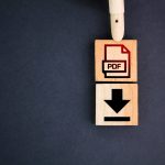 wooden square with pdf format file icon and downlo 2023 11 27 05 01 01 utc