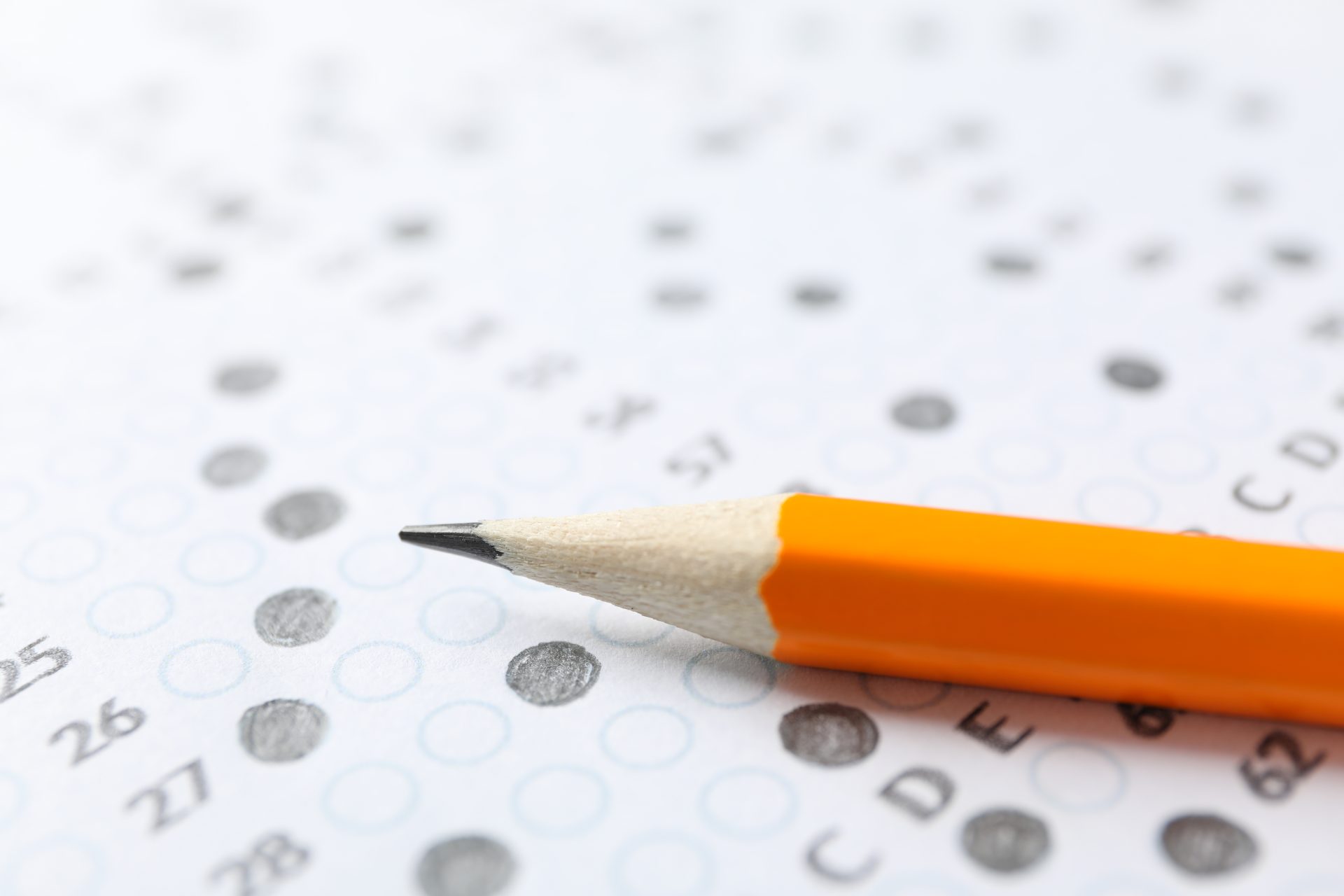 test score sheet with answers and pencil close up 2023 11 27 04 58 33 utc
